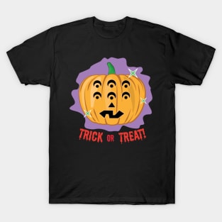 6-eyed Spooky Halloween Pumpkin - Trick or Treat T-Shirt